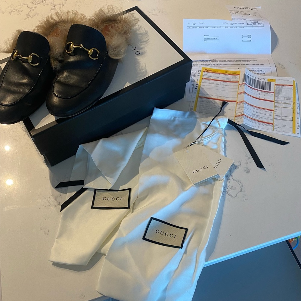 Princetown fur Gucci slipper